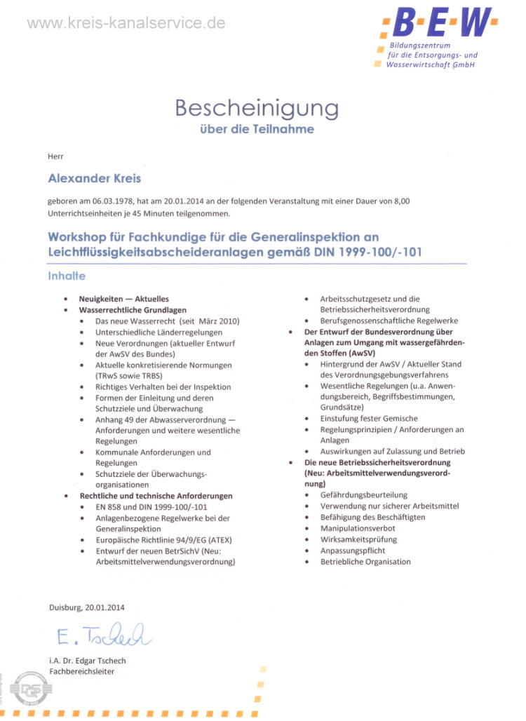 FachkundigenWorkshop DIN1999 2014