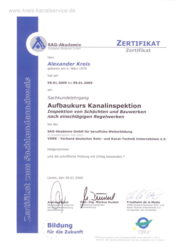 Kanalinspektion Schacht Bauwerk
